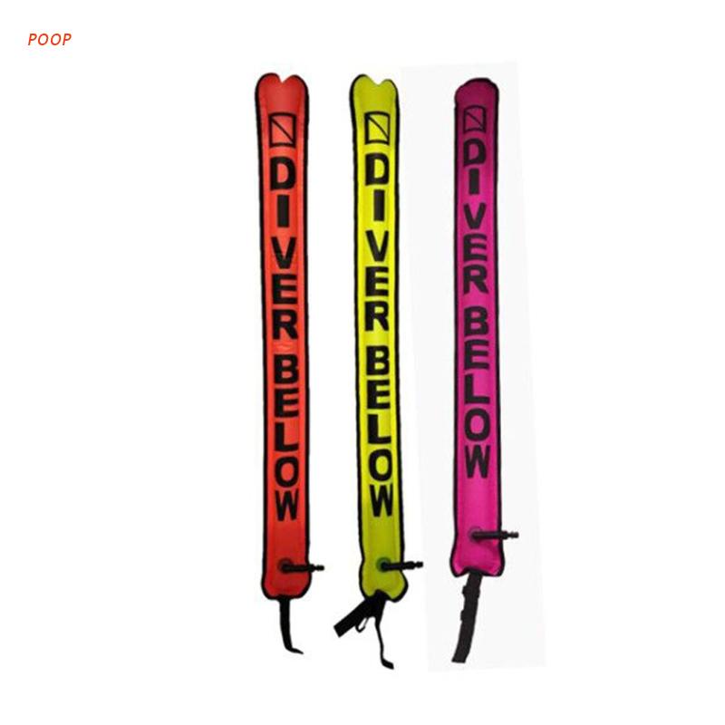 POOP Diving 210D Nylon Sealed Surface Marker Blowing Buoy Finger Spool