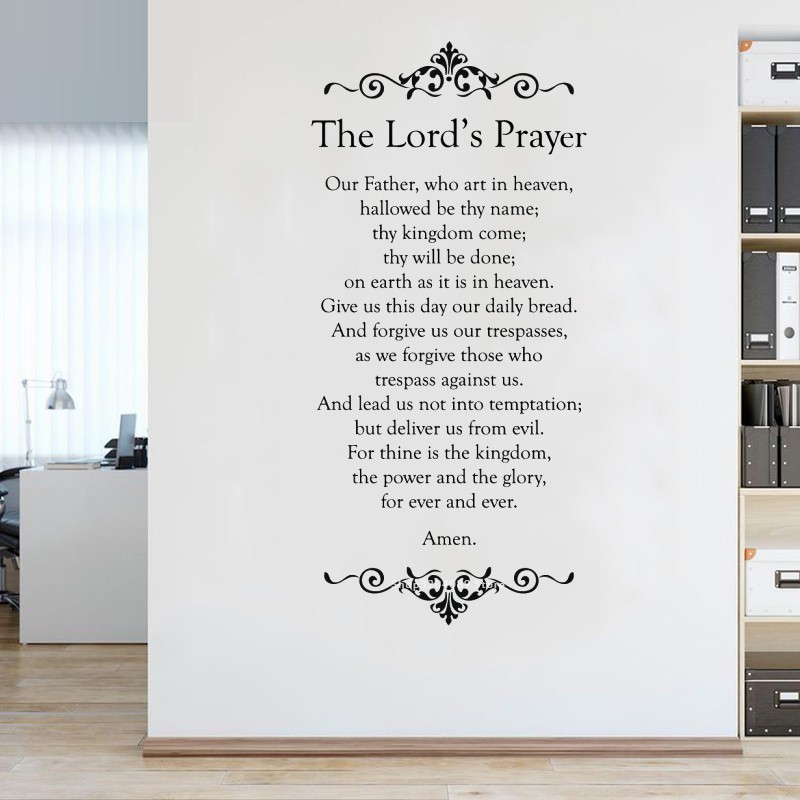 Lords Prayer Wall Sticker Bible Verse Art Mural Lord Vinyl Decal God