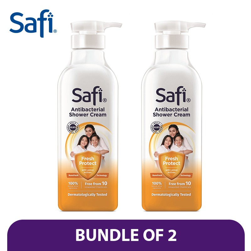 SAFI AntiBacterial Shower Cream Fresh Protect 975g x2 [Halal Beauty