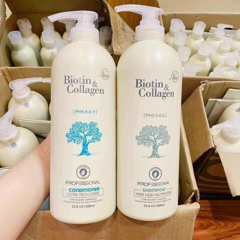 Shampoo Pair Biotin Collagen Conditioner AntiHair Loss (Genuine