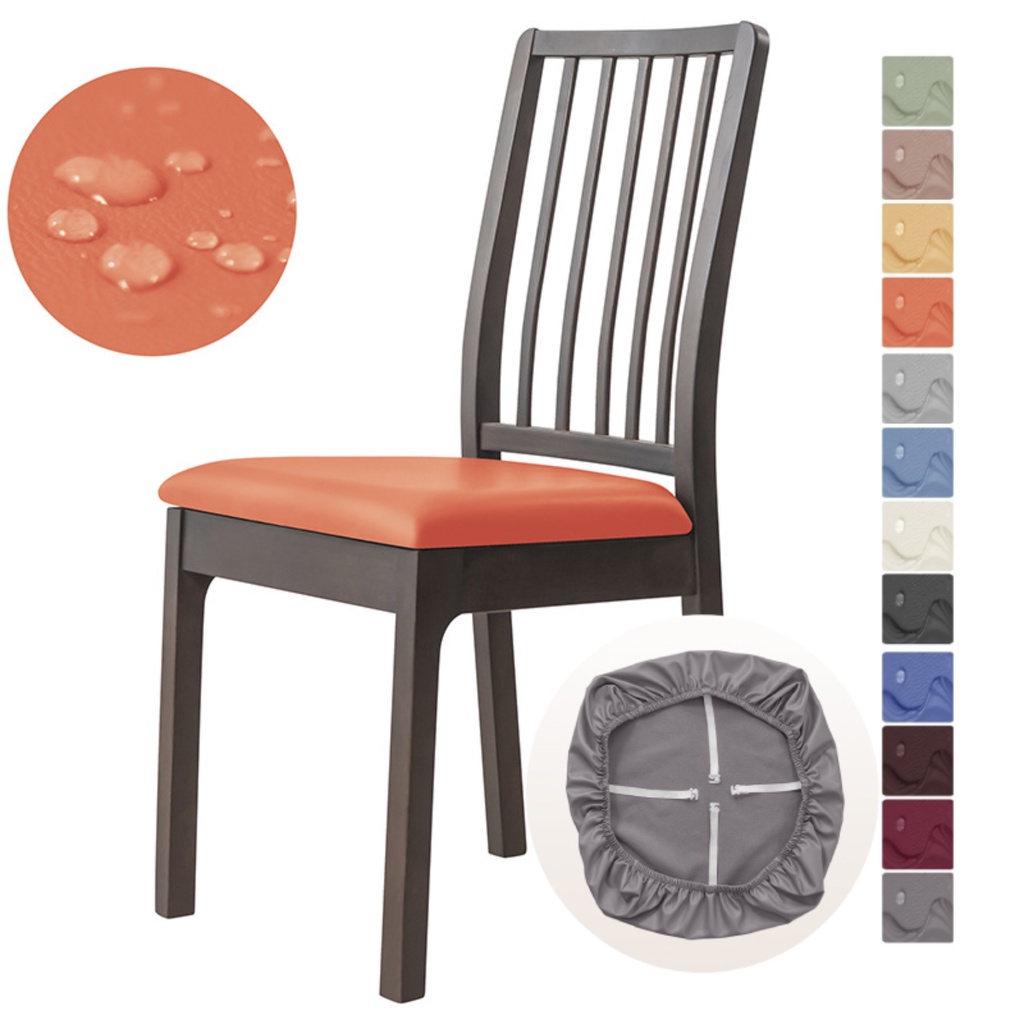 Oyzoce PU Leather Waterproof Chair Seat Cushion Cover with Buttons Non