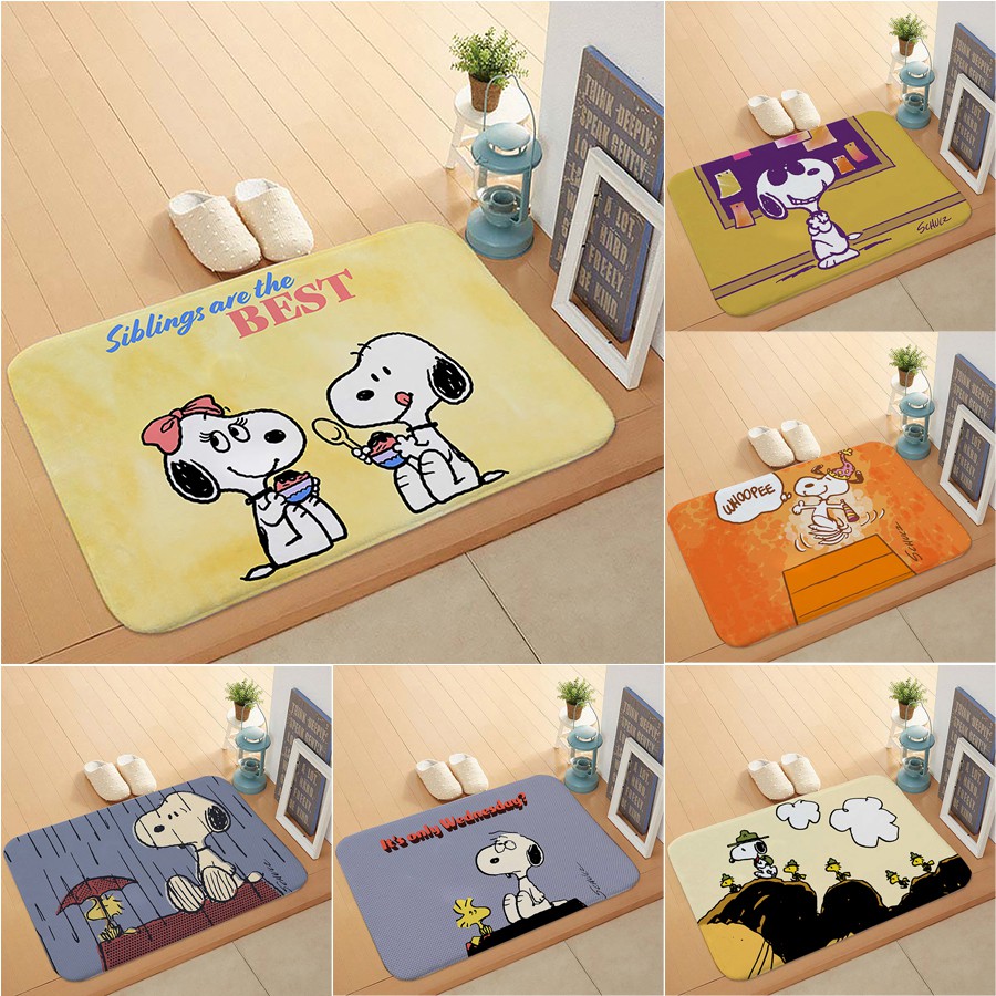 Flannel rug / Snoopy pattern / 40x60cm / home bedroom door mat anti