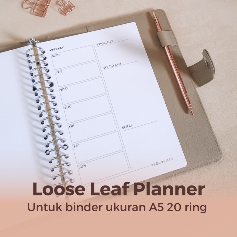 Fill Binder A5/Binder Refill A5/planner weekly/planner to do list