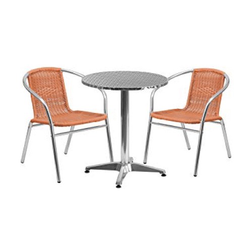 [Funiture Amart] 1+2 Aluminium Table and Rattan Chair set (Outdoor