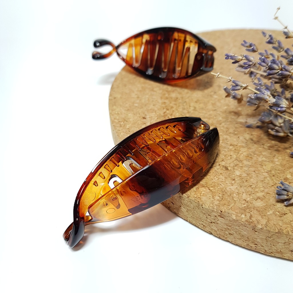 SINMA Wide Teeth Comb Banana Clip Tortoise Shell, X 2pcs (Made In Korea