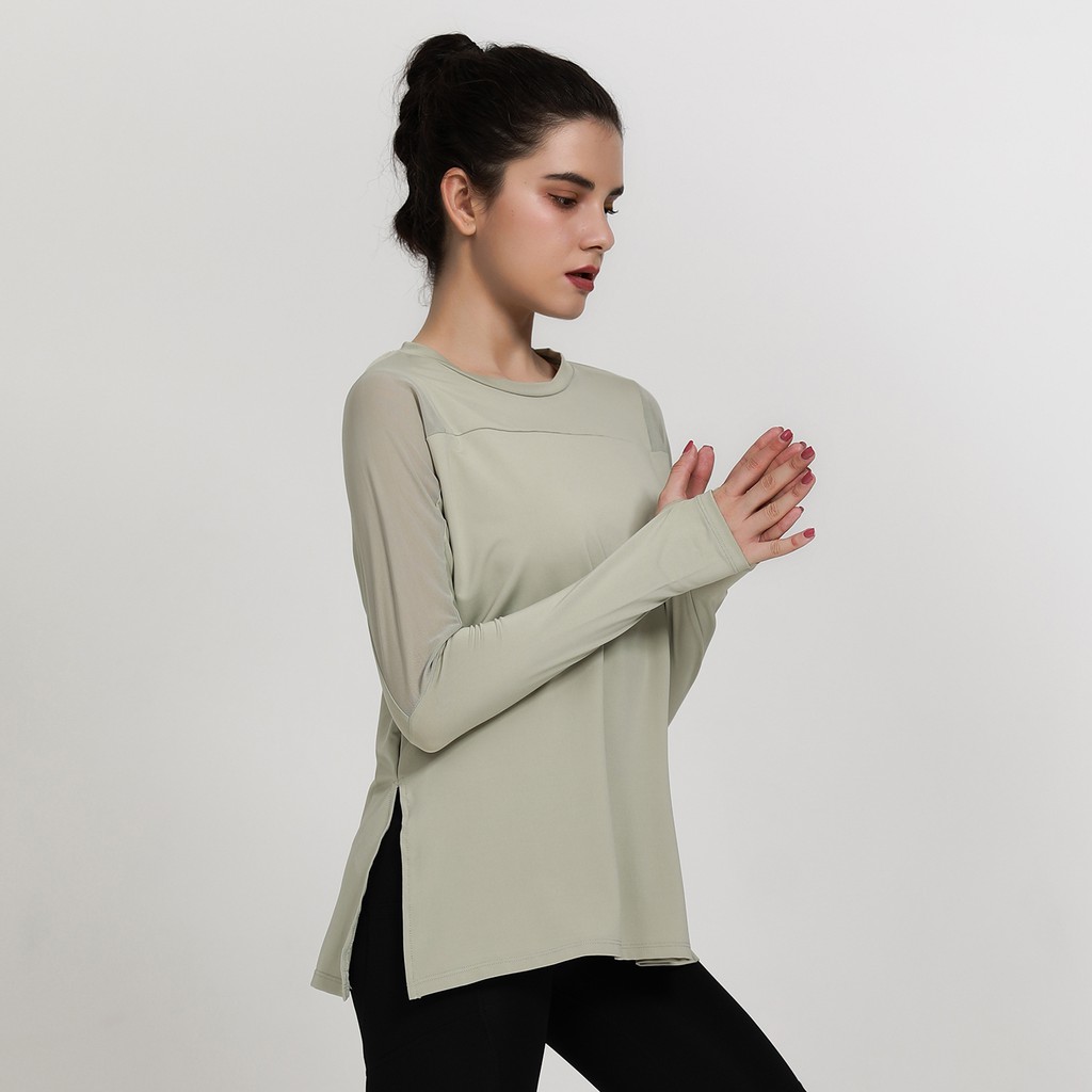 Loose yoga clothes for fitness sport shirt women blouse Oneck workout