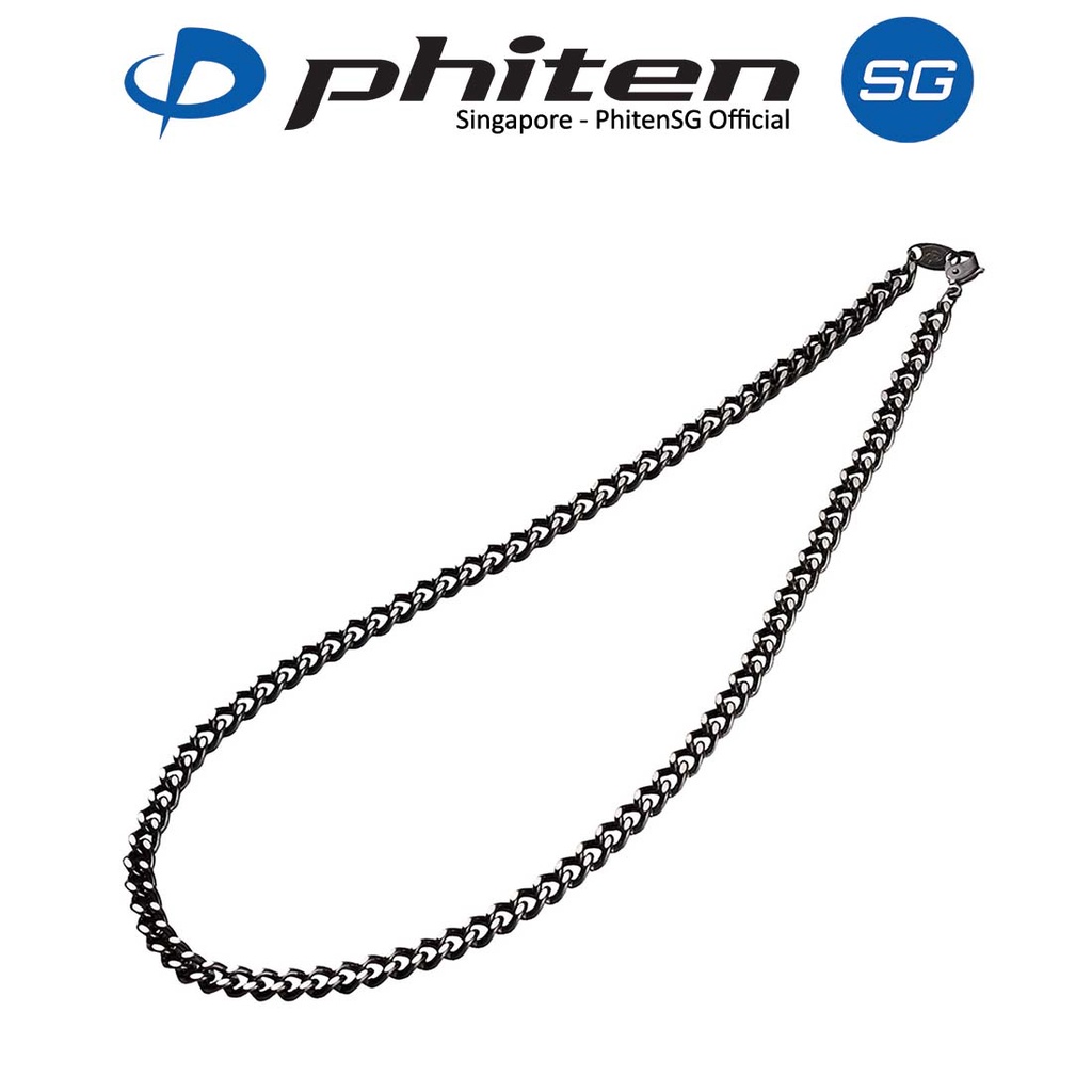 Phiten Titanium Chain Necklace Carbonized Pure Titanium. Helps