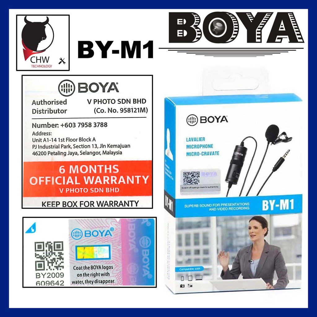 BOYA BYM1 BYM1 MIC FOR HANDPHONE (1 TO 1 WARRANTY EXCHANGE) Shopee