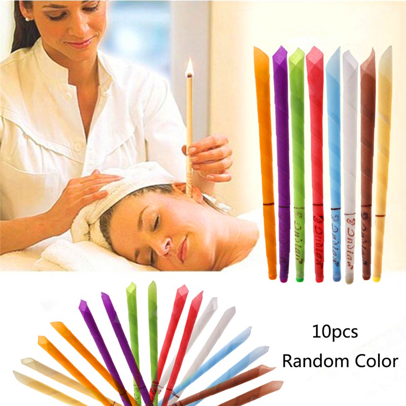 10Pcs Natural Coning Beewax Ear Candling ThermoAuricular Therapy