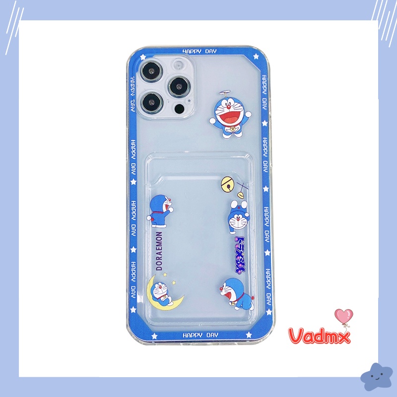 Cartoon Doraemon Card Holder Case For Realme C25 C25s C21 C15 C12 C11
