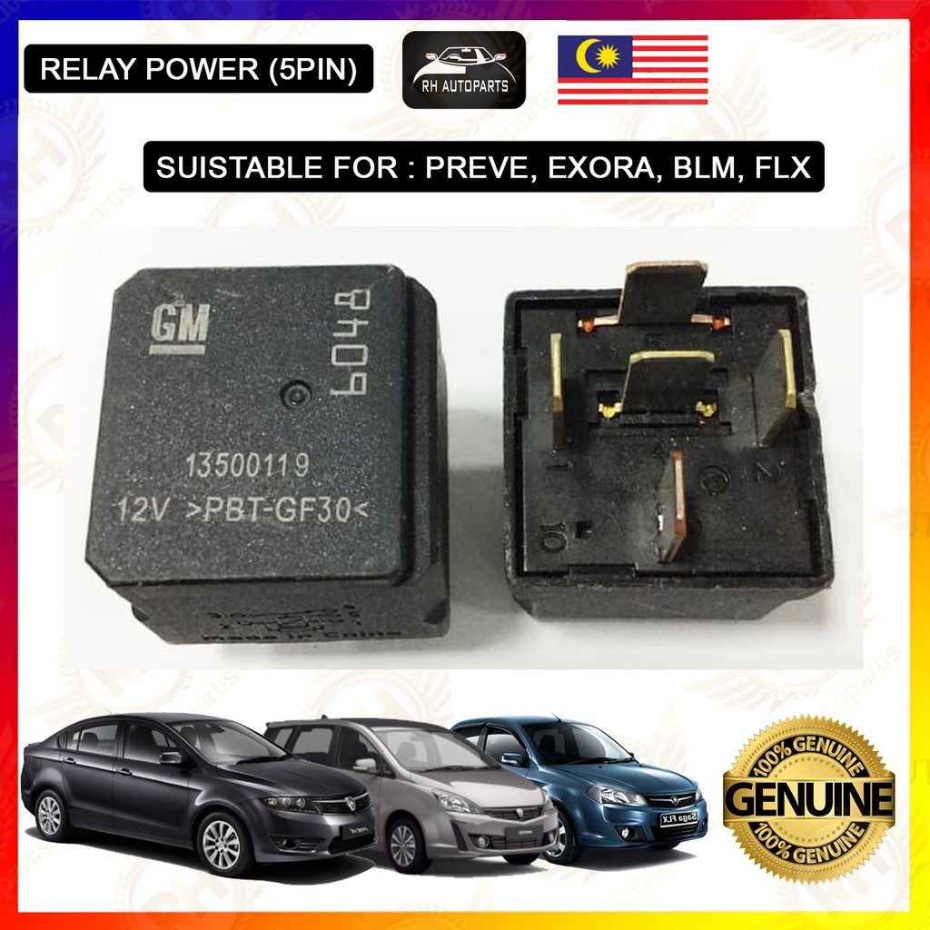 (Song Chuan/GM) 4 PIN 5 PIN Power Relay Proton Preve Exora Saga BLM FLX Fan Horn Alarm Power