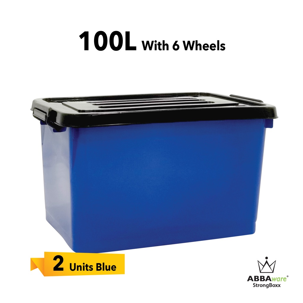 Abbaware Storage Box 100 Litre /Kotak Simpanan dengan roda/Storage Box