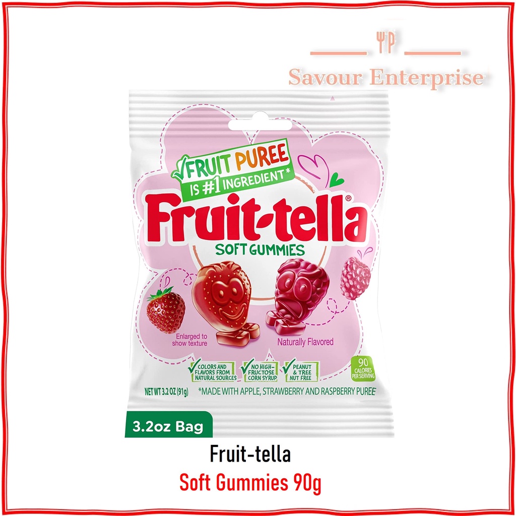 Fruit tella Soft Gummies Strawberry and Raspberry Fruit Flavors 91g