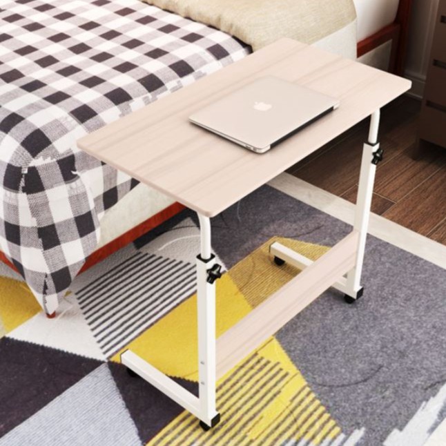 Portable Height Adjustable Side Table (Almond) Shopee Singapore