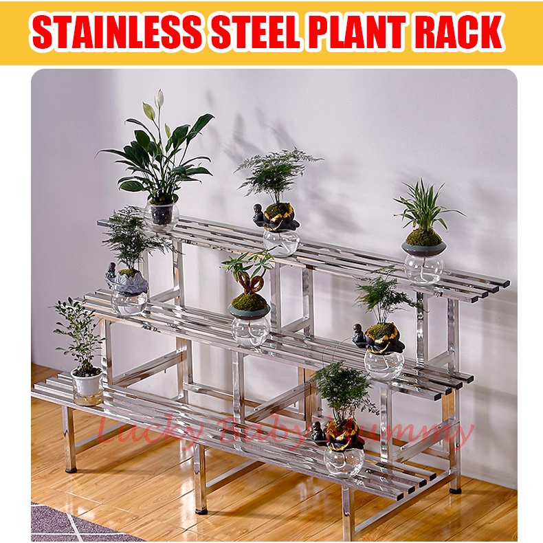 Stainless Steel Plant Bench Hanging Rack Planter Stand Railing Indoor
