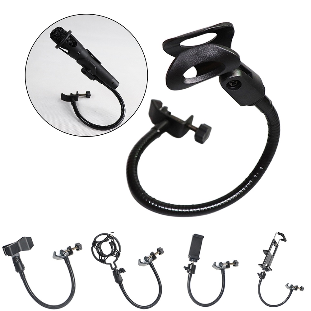 Flexible Gooseneck 360° Adjustable Microphone Stand with Desk Clamp for