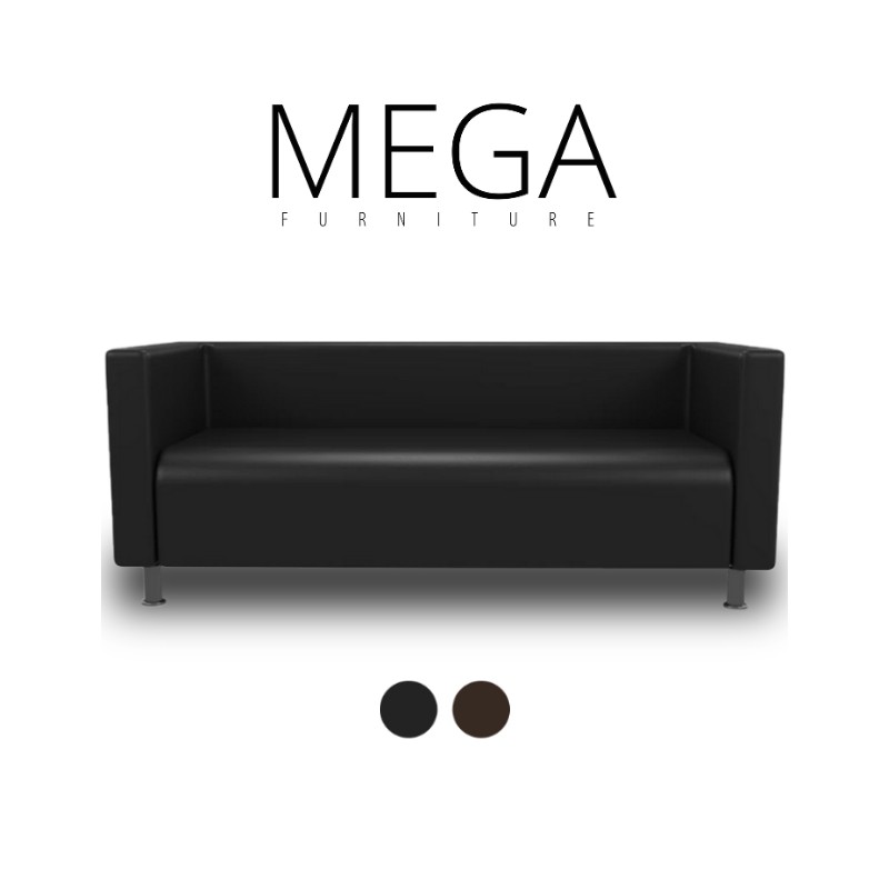 Bradford II Leather Sofa (Metal Legs) Black, Dark Brown Shopee