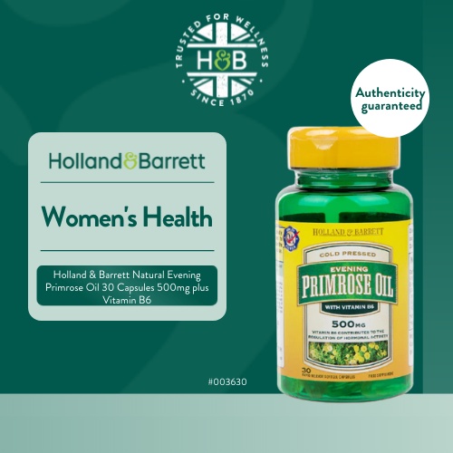 Holland & Barrett Natural Evening Primrose Oil 30 Capsules 500mg plus
