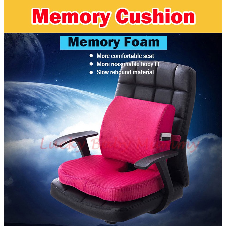 Memory Foam Lumbar and Seat Back Support Cushion Shopee Singapore