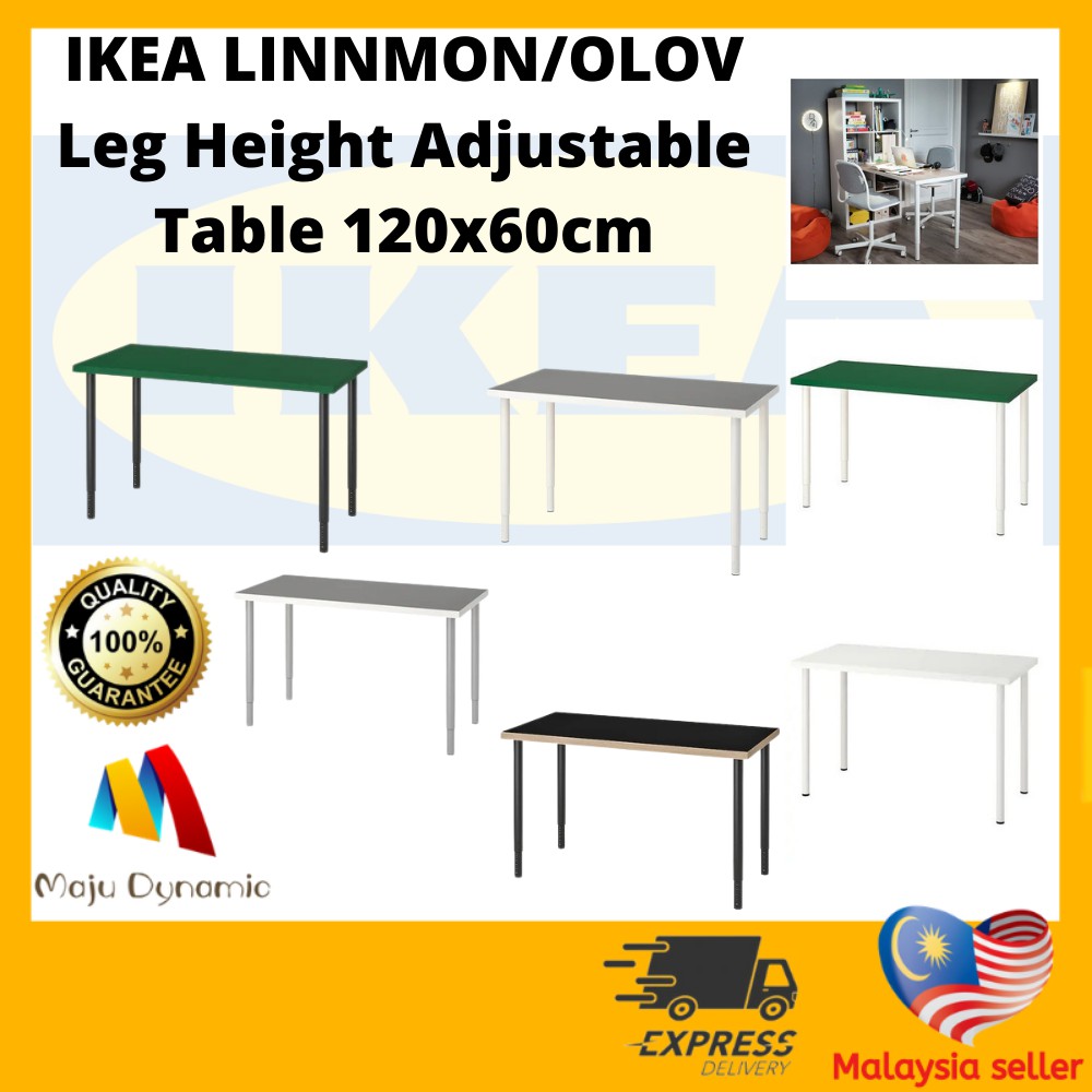IKEA LINNMON/OLOV Leg Height Adjustable Table 120x60cm Shopee Singapore