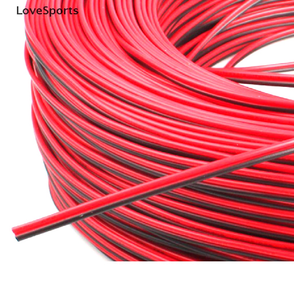 LoveSports 10m LED Cables 2 Pin LED Strip Cable 22AWG 2 Core Red Black
