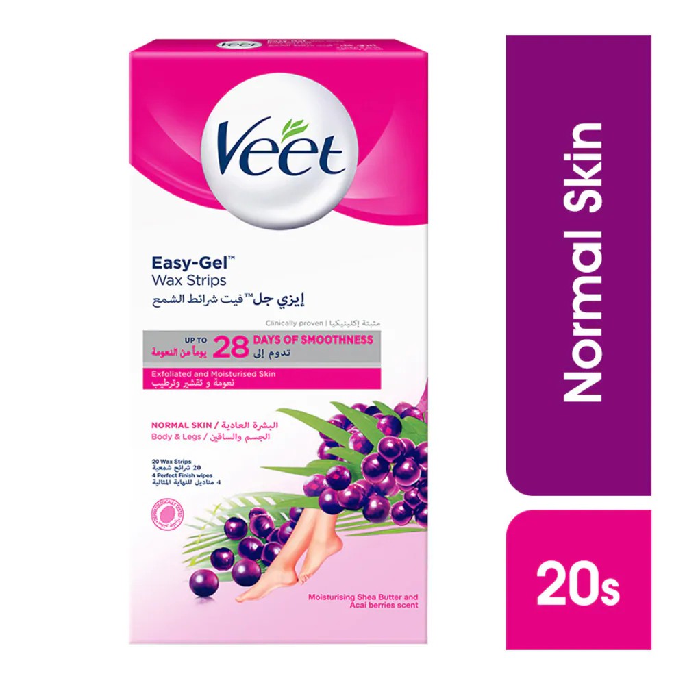 VEET Hair Removal Wax Strips Normal Skin 20s Shopee Singapore