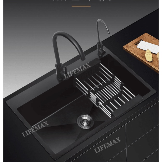 [SG Seller]Black Kitchen Nano Sink Single Sink 304 Stainless Steel Sink