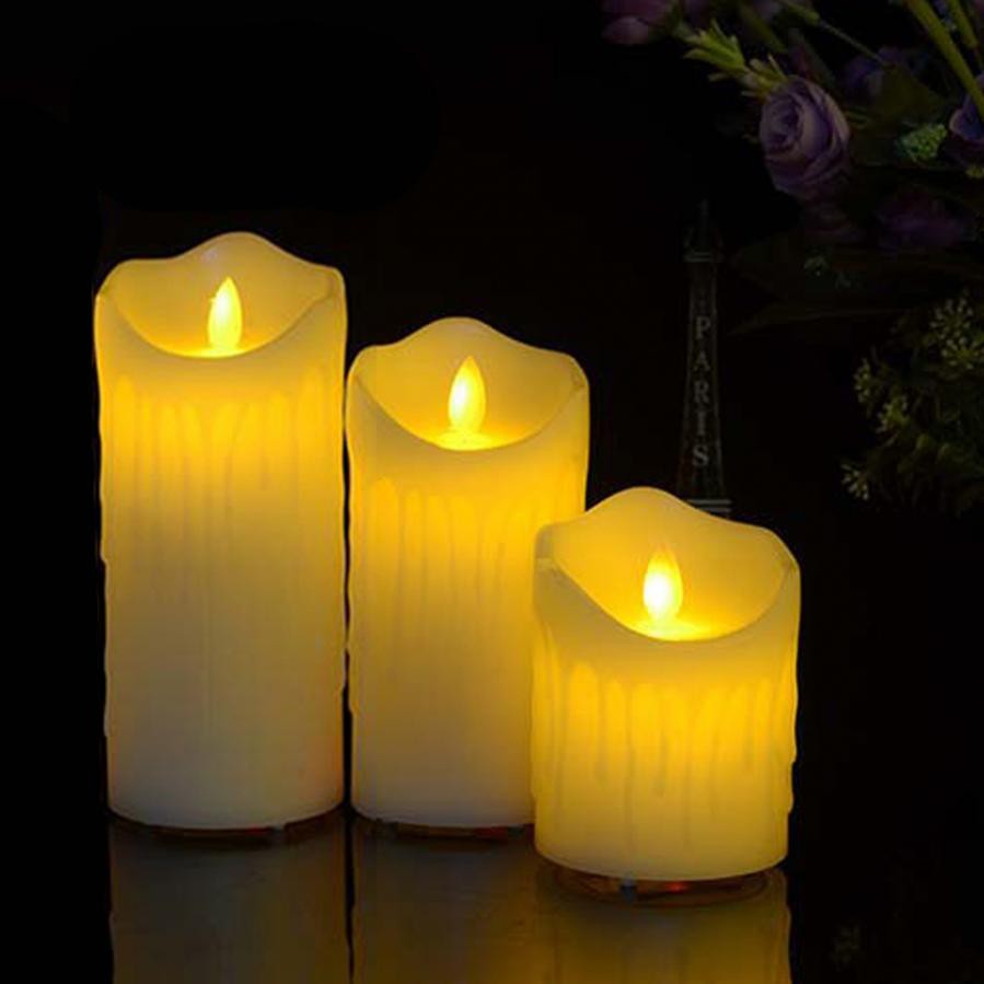 3Pcs/Set Led Candles Simulated Flame Candle Lamp LED Flameless Candle