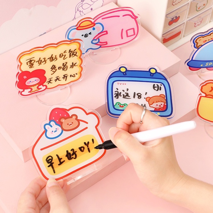 NEW💖 Cartoon Message Board Student Doublesided Mini Wordpad Desktop