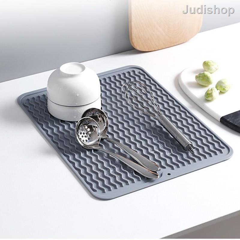 【Local Seller】Extra Large Dish Draining Mat Rubber Counter Drying