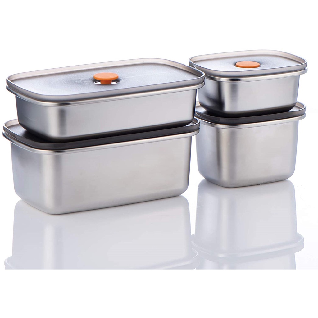 Stainless Steel Food Containers Leak Proof Metal Bento Lunch Box With