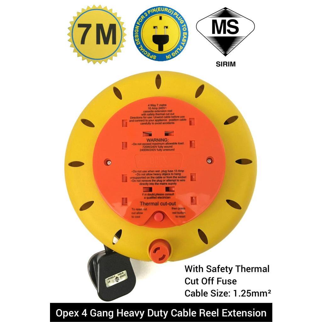 Heavy Duty 4 Gang Round Extension With 7Meter Wire Shopee Singapore