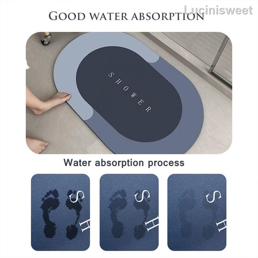 (SG Seller)Home Bath Mat Diatom Mud Bathroom Carpet Water Absorption