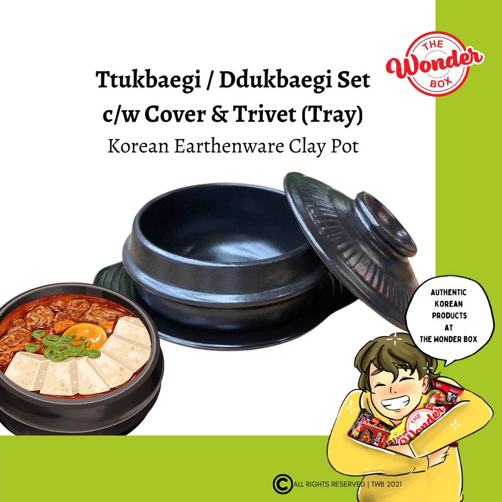 Korean Earthenware Claypot Stone Pot Ddukbaegi for Sundubu Jigae