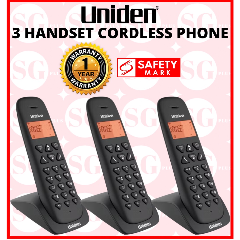 Uniden AT31023 Triple Handsets Cordless Phone Shopee Singapore
