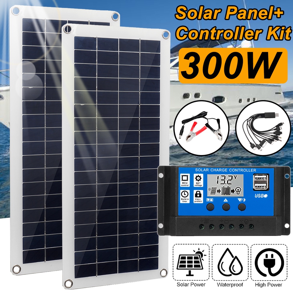 60A/100A Solar Panel Kit Solar Panel Battery Charger Controller Dual