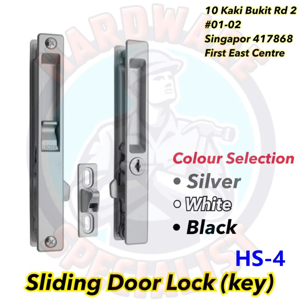 Hardware Specialist Aluminum Sliding Door Lock HS4 / Balcony Lock (Key