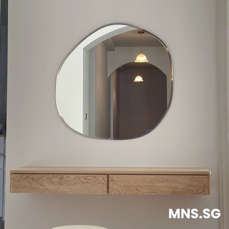 MNS Bathroom Mirror Toilet Mirror Creative Wall Pasting No Punching Bathroom Wall Hanging Glass