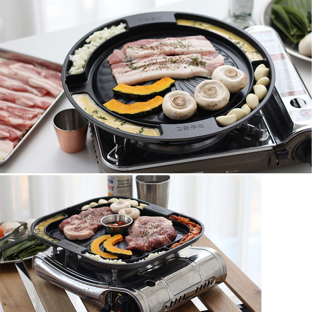 MultiFunction Stone Grill Pan/Frying Pan/Korean BBQ/Non Stick/Steamed
