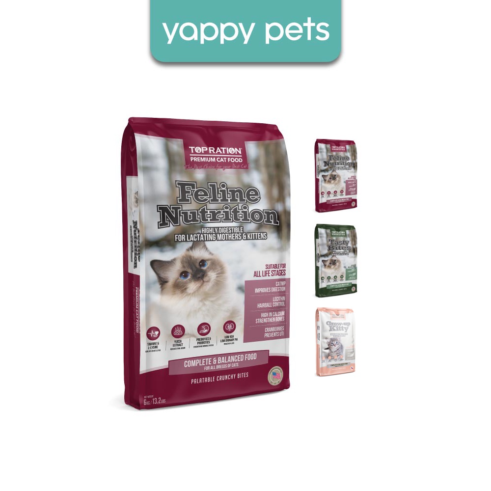 Top Ration Premium Dry Cat Food 6kg Kibbles, Complete Diet, Feline