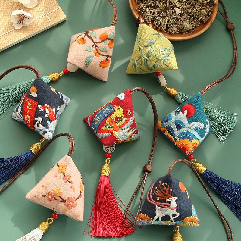 Dragon Boat Festival DIY Embroidery Kits Hanging Zongzi Sachet Handmade