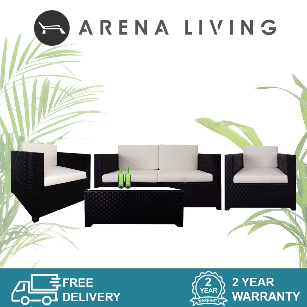 [SG STOCK] Balcony Outdoor Sofa Set with Table and Cushions Arena Living High Quality Patio