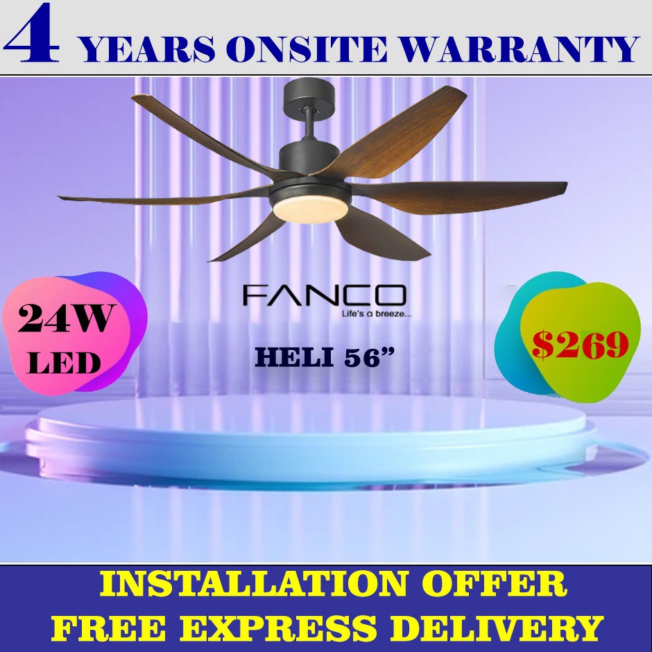 FANCO HELI 56 CEILING FAN Heli 66 3 TONE LED LIGHT KIT WITH REMOTE FREE DELIVERY
