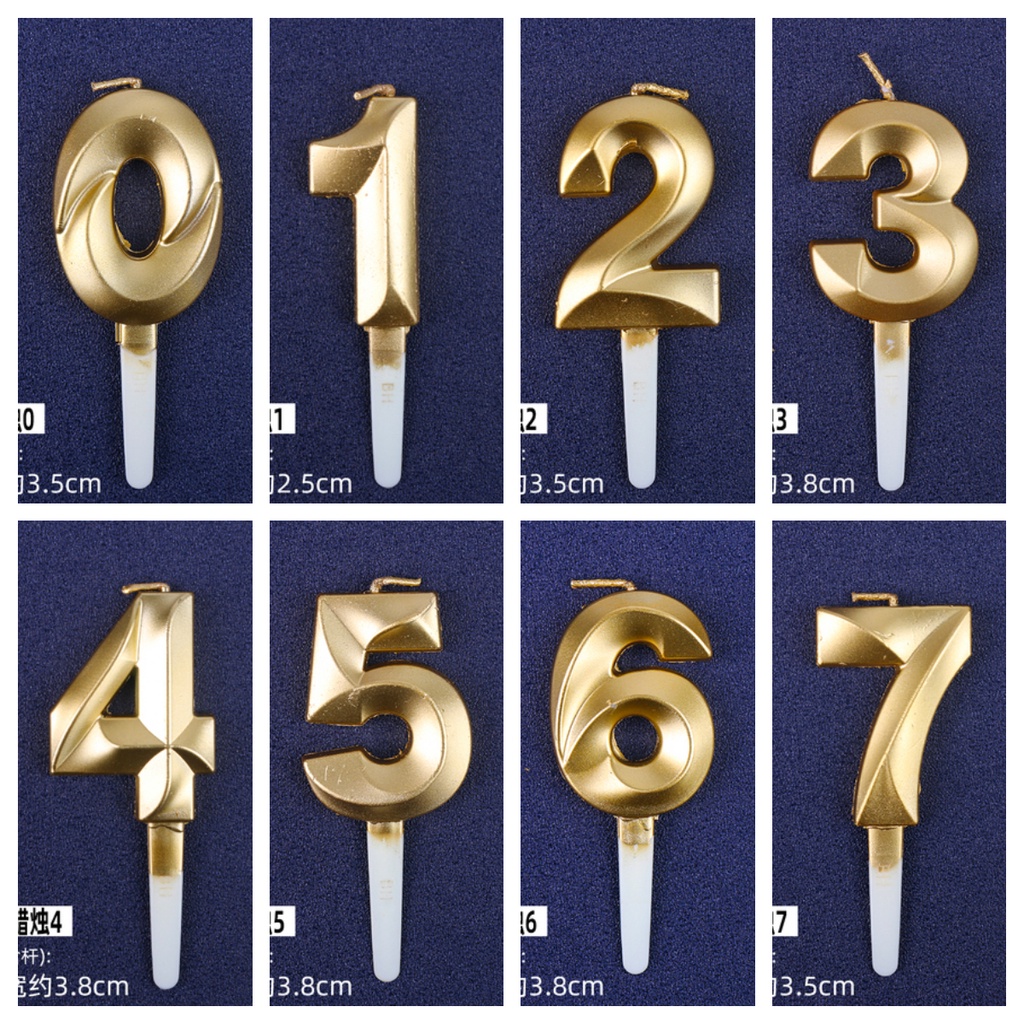 Number candle Birthday candle Golden Number Silver Number candle
