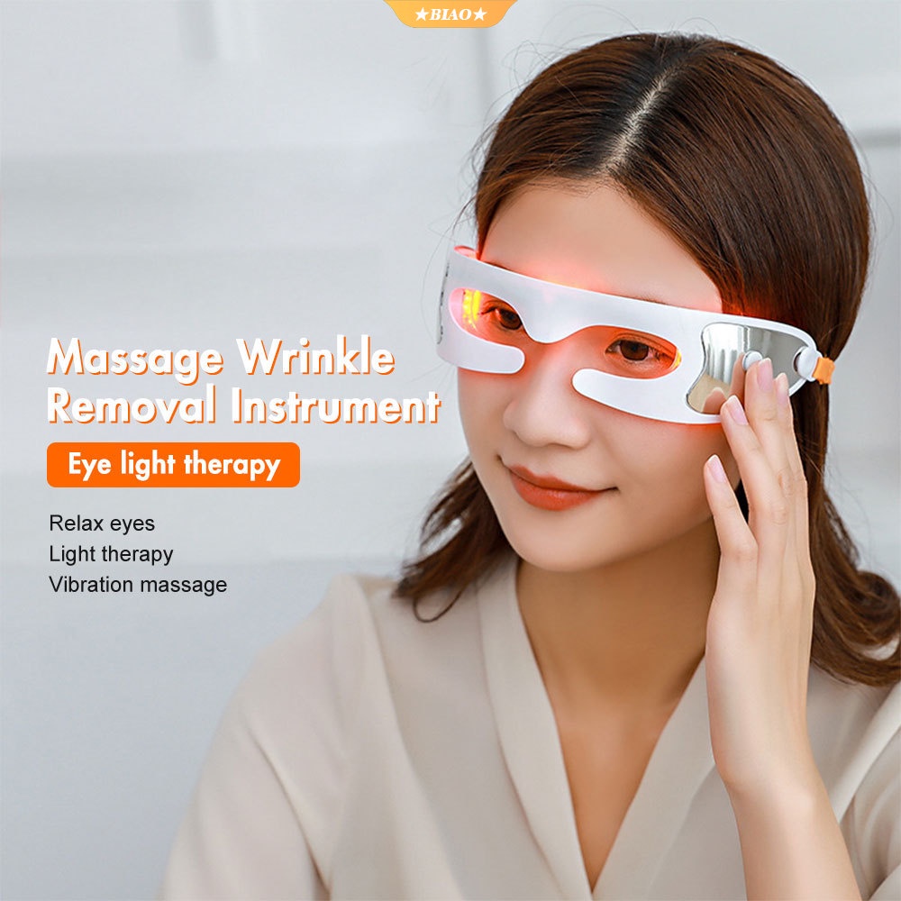Beauty 3D LED Light Therapy Eyes Mask Massager Heating SPA Vibration LED Face Mask Eye Bag