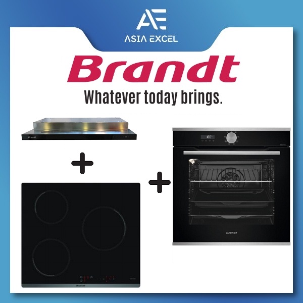 BRANDT AI1790X 90CM SLIMLINE HOOD + BRANDT BPI6309B 3 ZONE INDUCTION