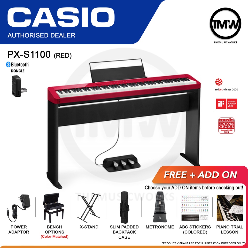 Digital Piano Casio PXS1100 Red Privia 88 keys [READY STOCK