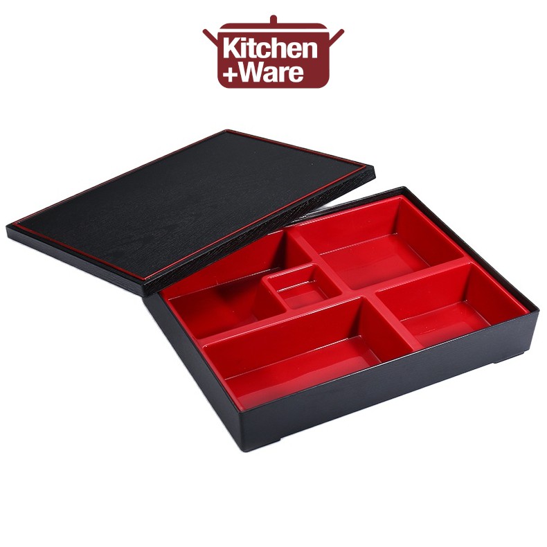 Japanese Bento Box / Divided Lunch Box with Lid / 5 Compartment Food