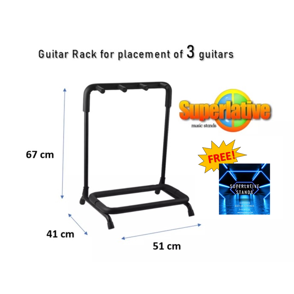 Guitar Stand For 3 Guitars Multi Guitar Rack Electric/Acoustic Guitars