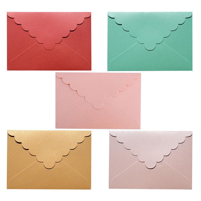 Envelopes Letter Wavy Pearly Triangle Wedding Invitations Stationary